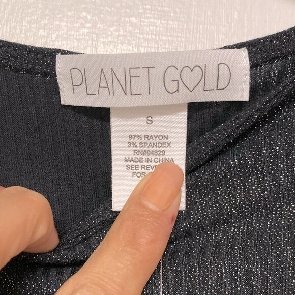 Planet Gold Juniors Long Sleeve Shirt-Size S - Picture 2 of 3